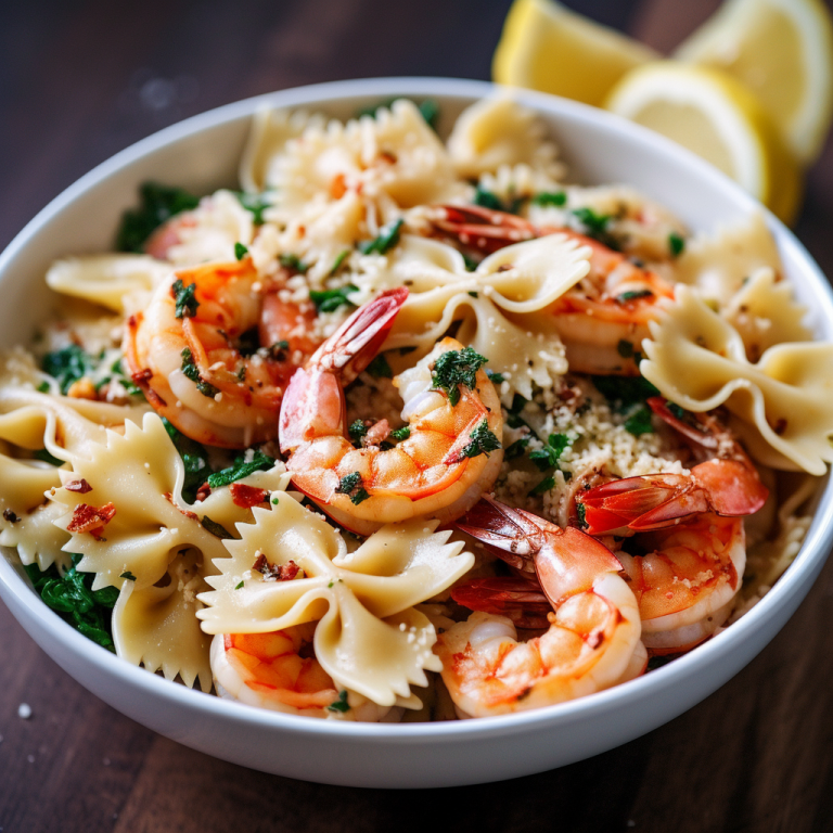 Recipe Name Bow Tie Pasta with Lemon Garlic Shrimp Recipe