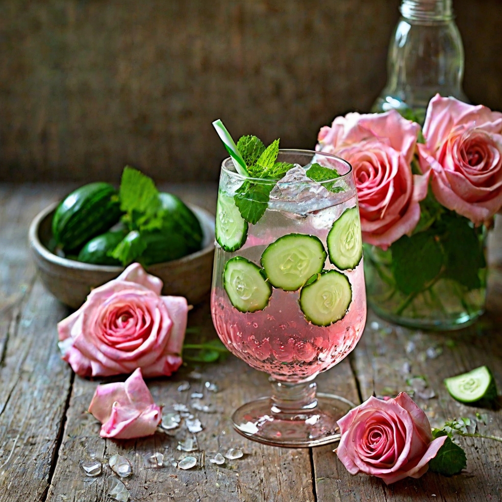 Rose Water and Cucumber Spritzer