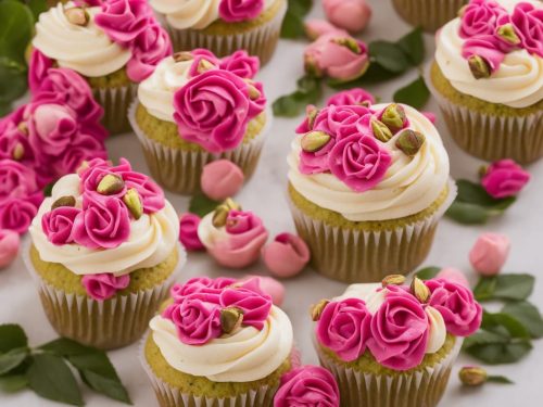 Rose Water and Pistachio Cupcakes