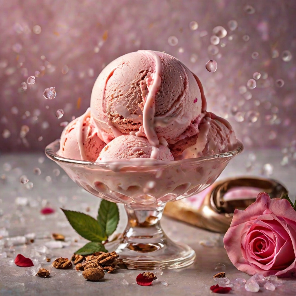 Rose Water Flavored Ice Cream