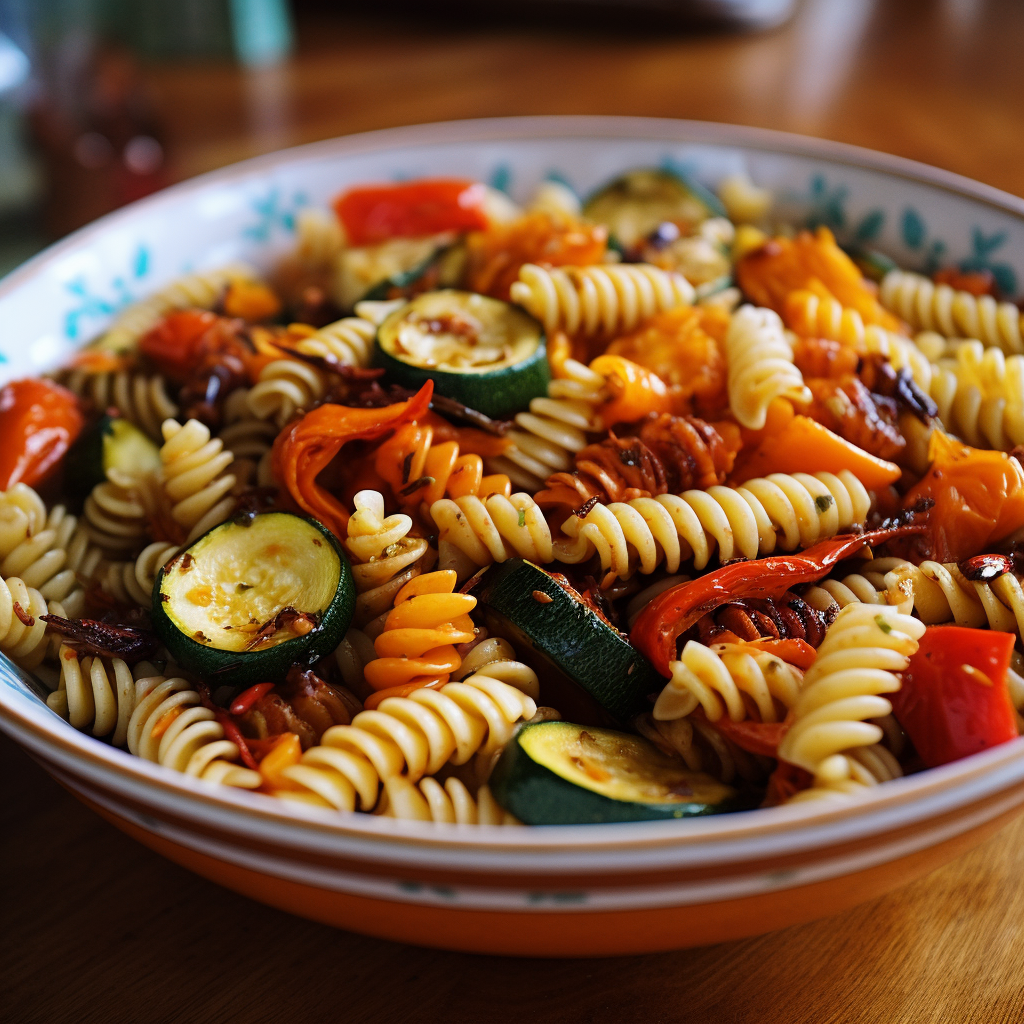 Rotini Pasta with Roasted Vegetables Recipe