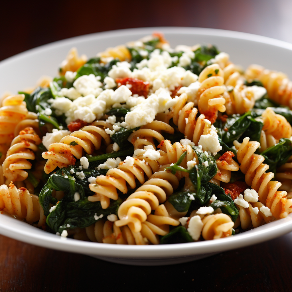 Rotini Pasta with Spinach and Feta