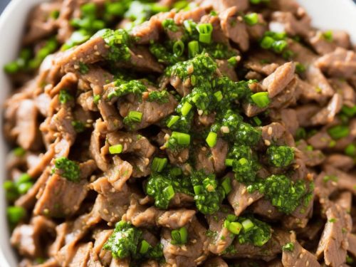 Shaved Beef with Chimichurri Sauce