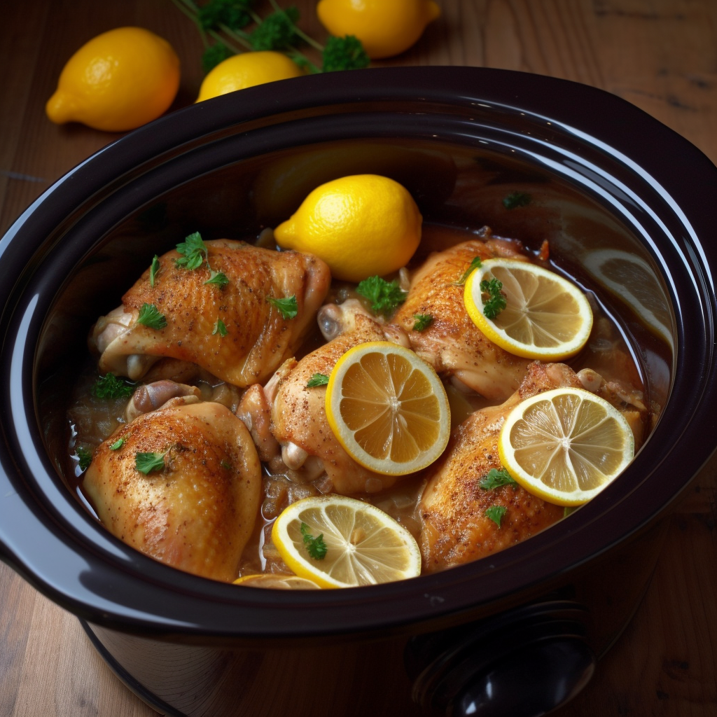 Slow Cooker Lemon Garlic Chicken Recipe