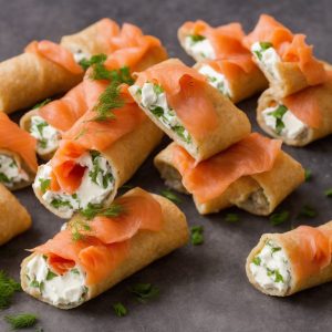 Smoked Salmon and Cream Cheese Roll-Ups