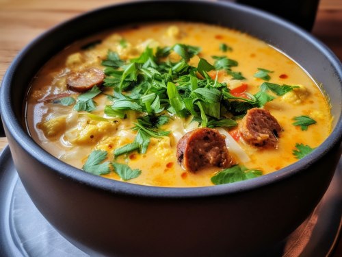 Soup Name Keto Spicy Sausage and Cauliflower Soup Recipe