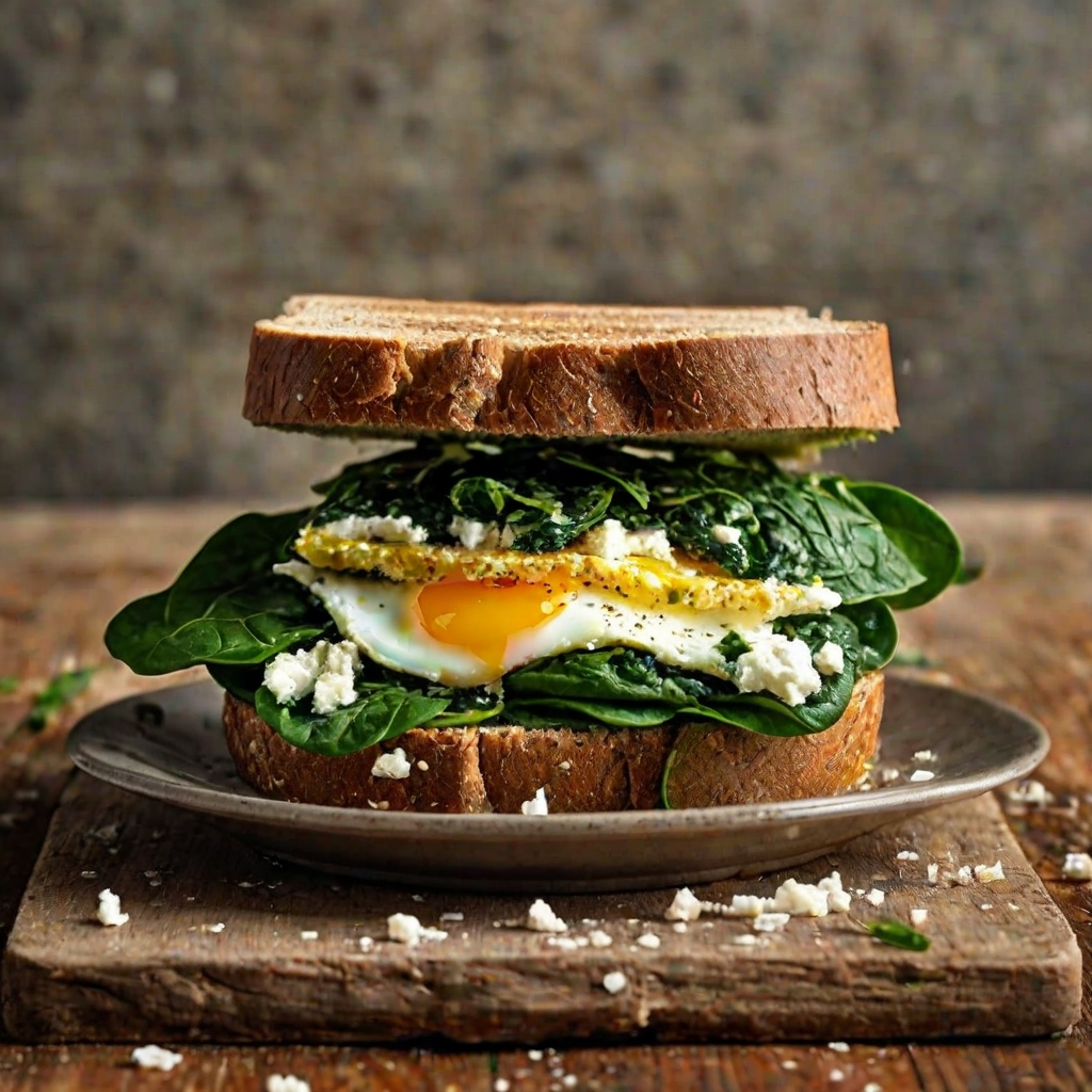 Spinach and Feta Breakfast Sandwich