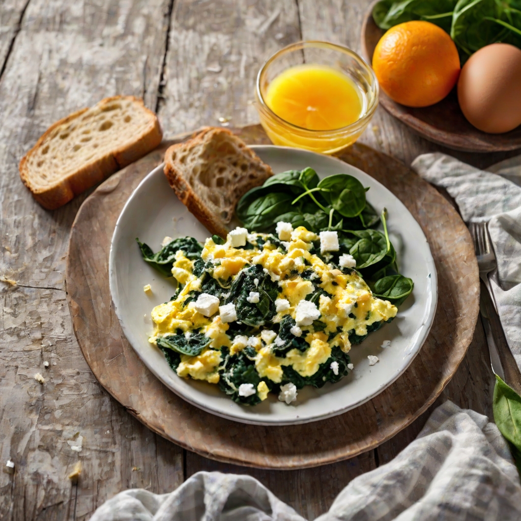 Spinach and Feta Scrambled Eggs Recipe