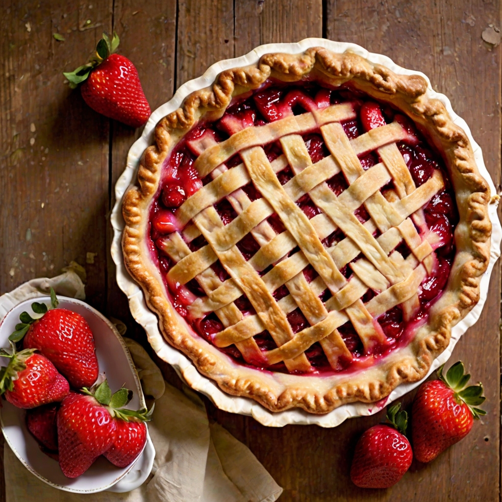 Strawberry Rhubarb Fruit Pie Recipe