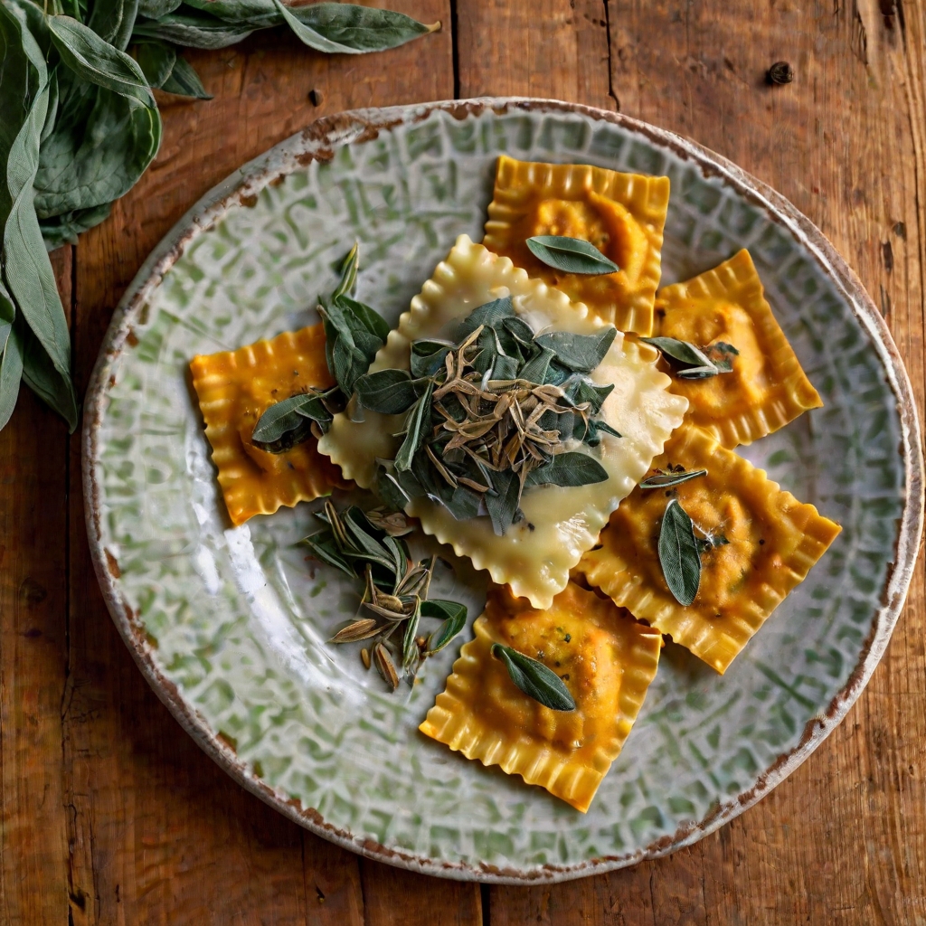 Sweet Potato and Brown Butter Ravioli with Sage Recipe
