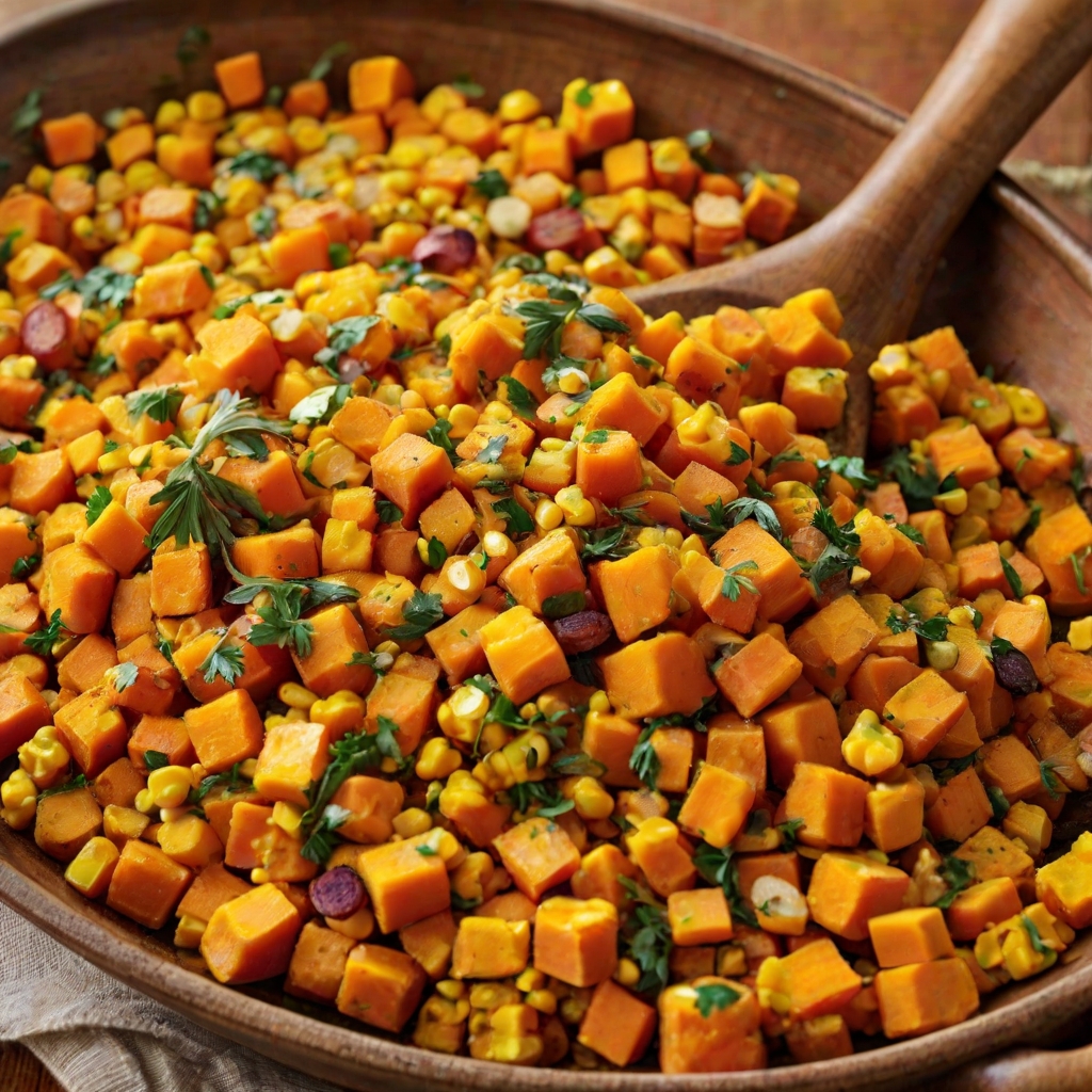 Thanksgiving Corn and Sweet Potato Hash Recipe