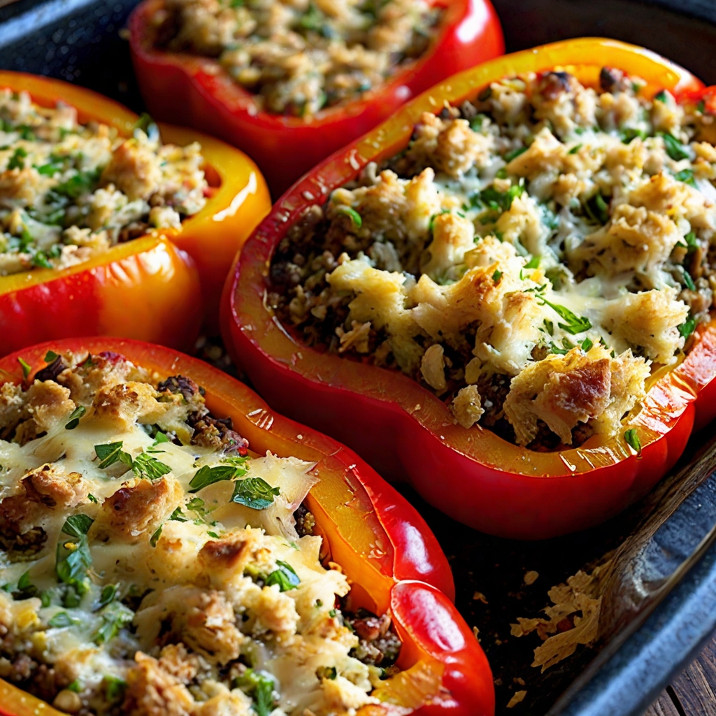 Thanksgiving Leftover Stuffed Bell Peppers Recipe