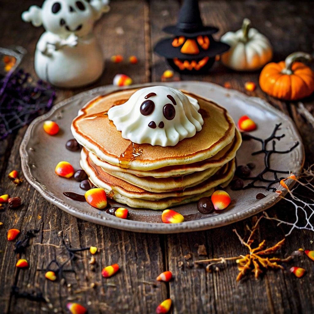 Vegan Halloween Ghost Pancakes Recipe