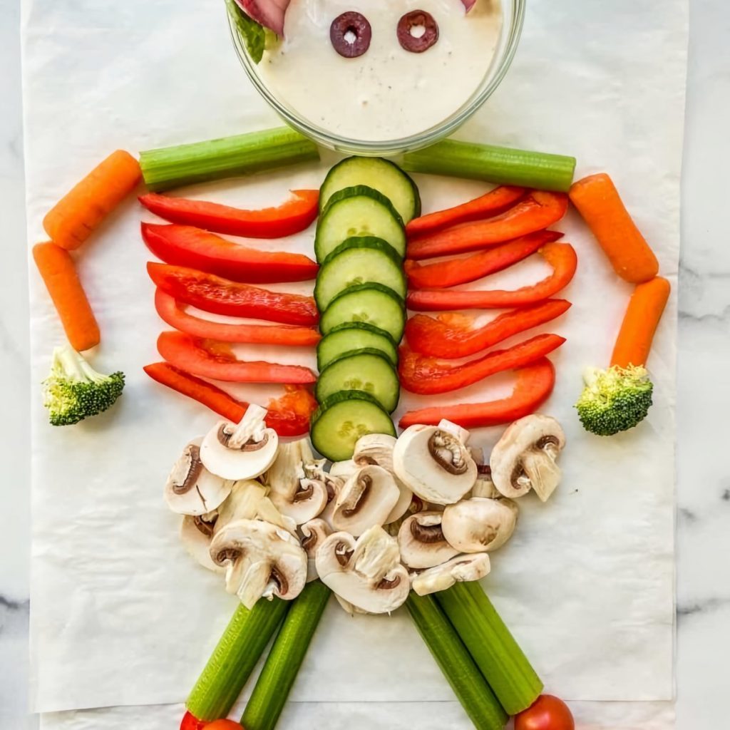 Vegan Halloween Skeleton Veggie Tray Recipe