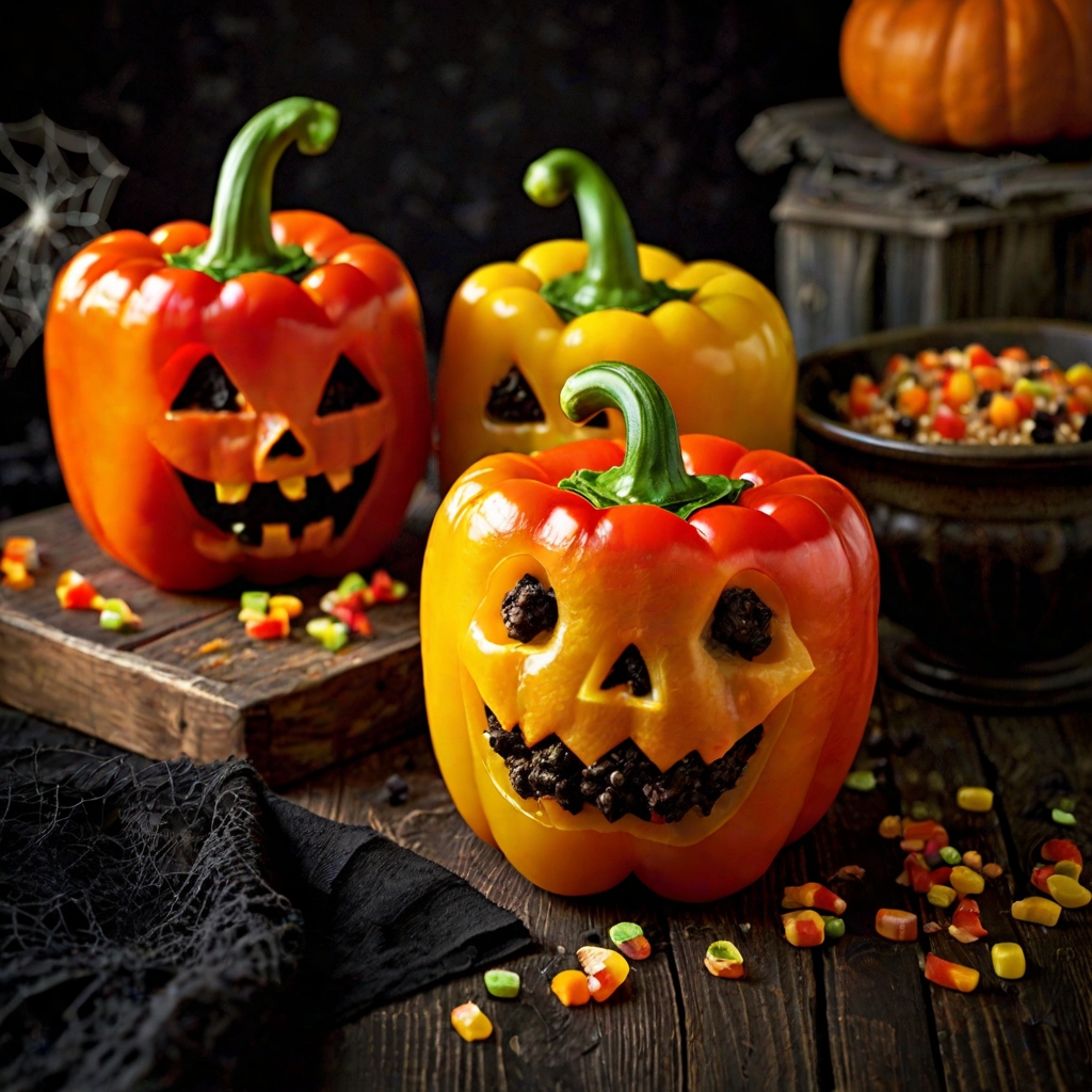 Vegan Halloween Stuffed Bell Peppers Recipe