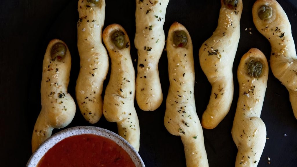 Vegan Halloween Witch Finger Breadsticks Recipe
