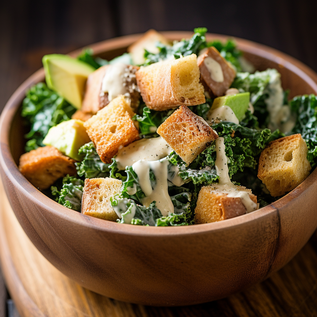 Vegan Kale Caesar Salad Recipe