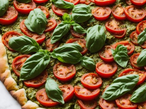 Vegan Pesto and Tomato Pizza