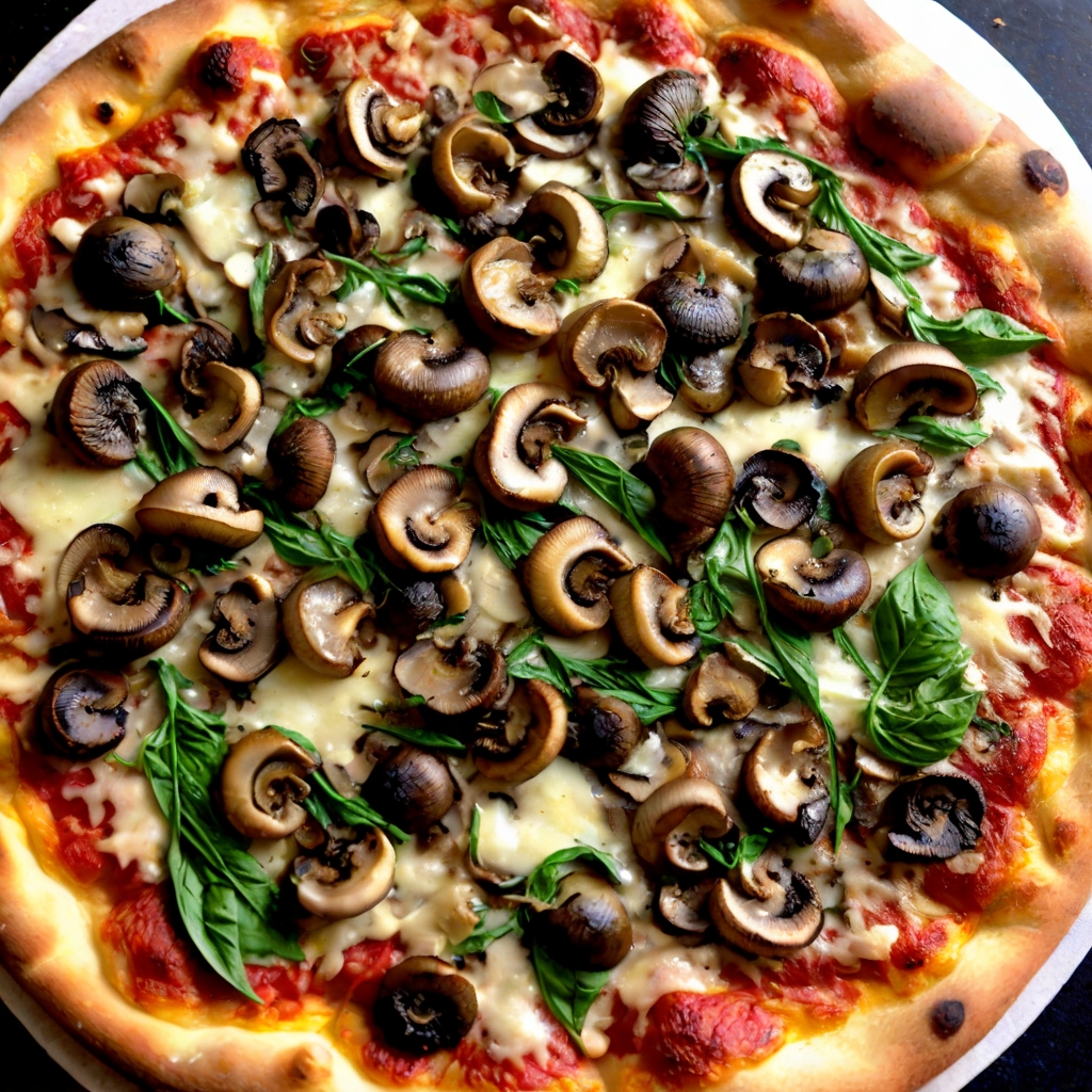 Vegan Roasted Garlic and Mushroom Pizza