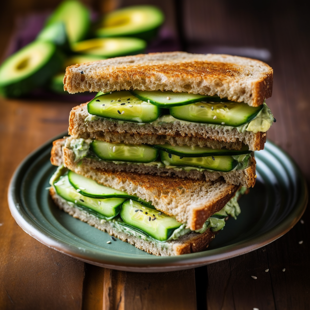 Vegetarian Avocado and Cucumber Sandwich Recipe