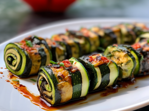 Vegetarian Grilled Zucchini Rolls Recipe