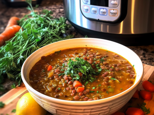 Vegetarian Instant Pot Lentil Soup Recipe