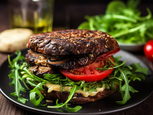Vegetarian Low Carb Portobello Mushroom Burger Recipe