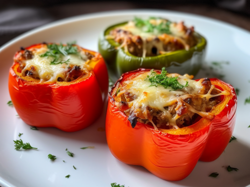 Vegetarian Low Carb Stuffed Bell Peppers Recipe