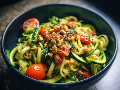 Vegetarian Low Carb Zucchini Noodles Recipe