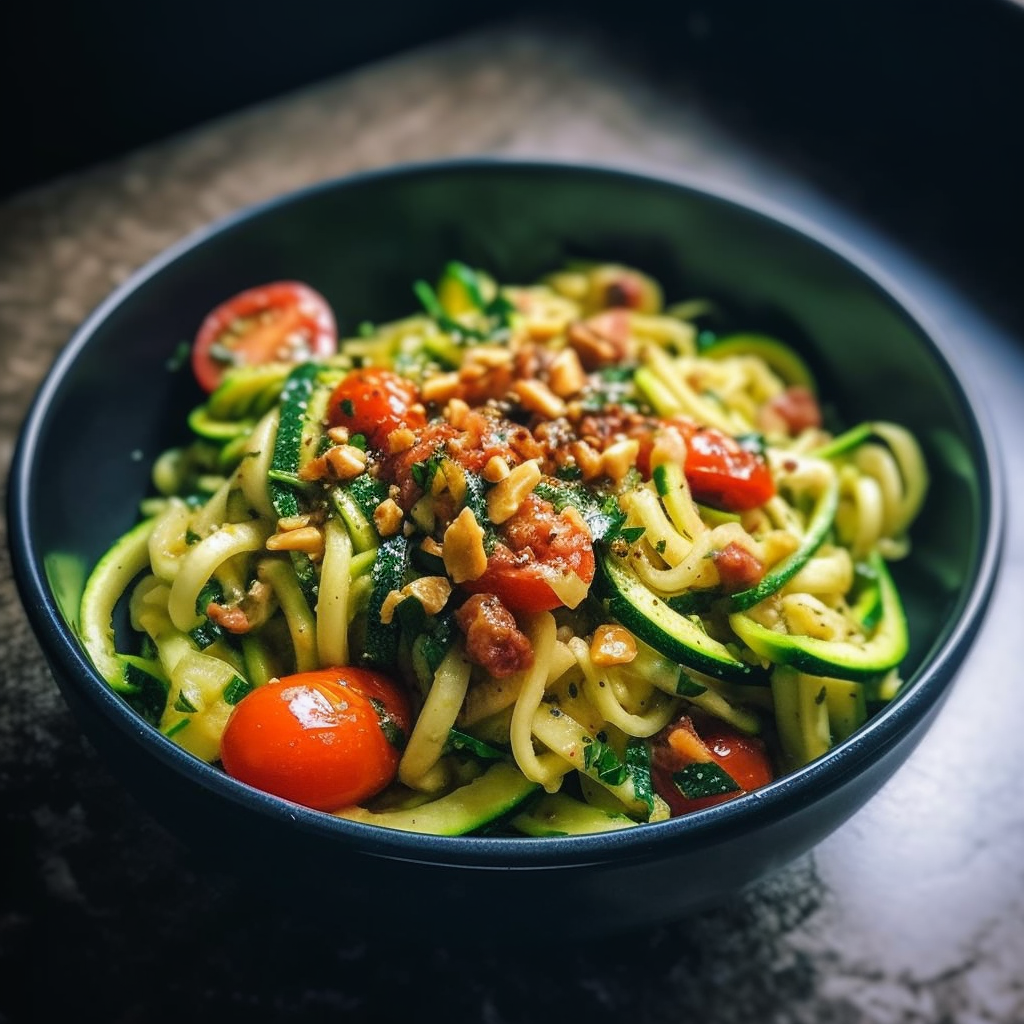 Vegetarian Low Carb Zucchini Noodles Recipe
