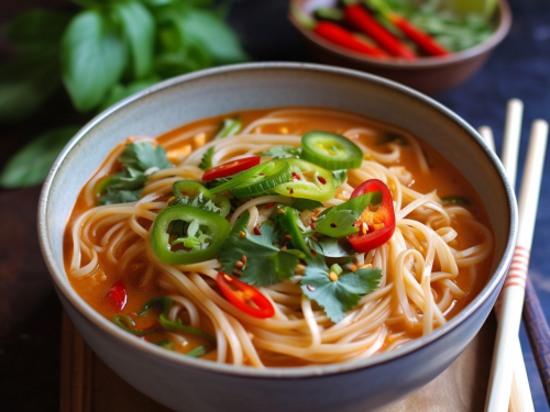 Vegetarian Spicy Thai Noodle Soup Recipe