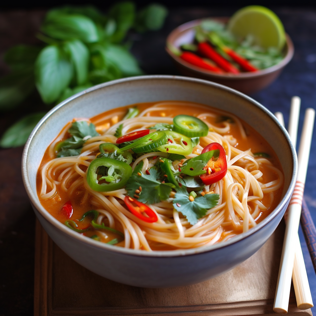 Vegetarian Spicy Thai Noodle Soup Recipe