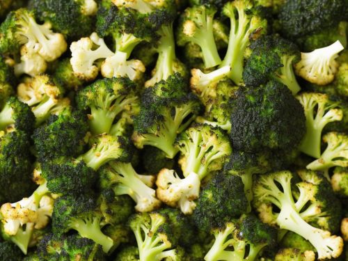 Air Fryer Roasted Broccoli and Cauliflower