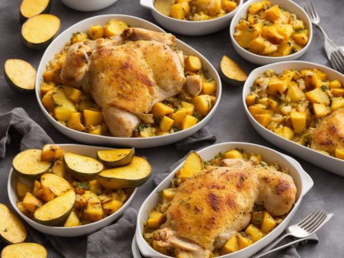 All-in-one chicken, squash & new potato casserole