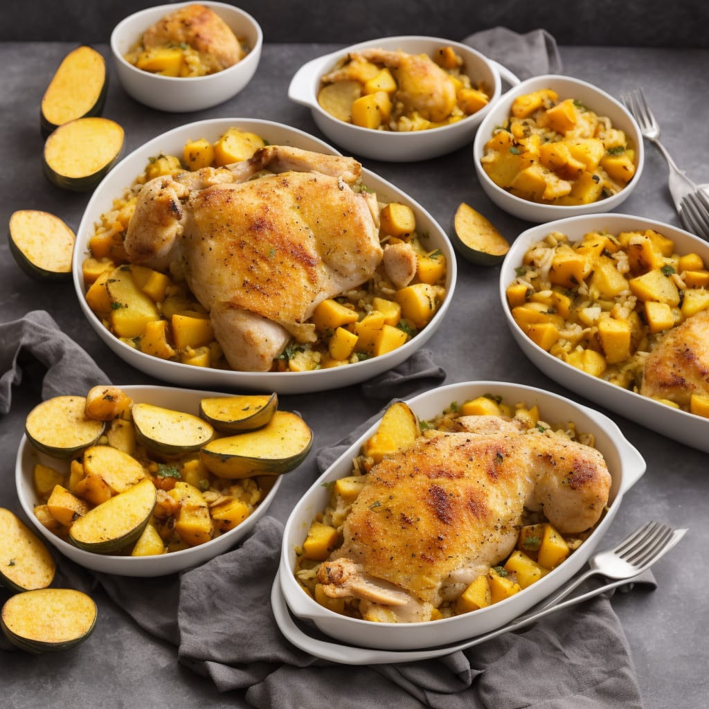 All-in-one chicken, squash & new potato casserole