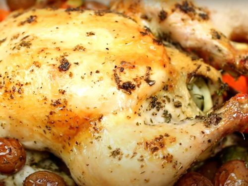 All-in-one roast chicken & veg recipe