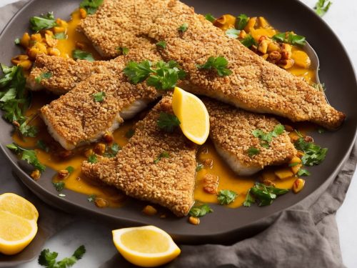 Almond-Crusted Fish with Saffron Sauce