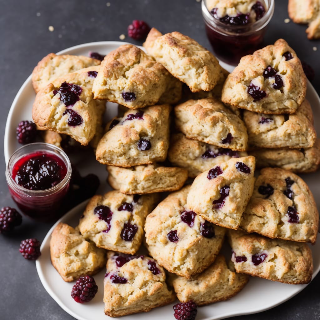 Apple Scones with Blackberry Compote