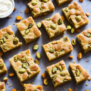 Apricot & Pistachio Frangipane Blondies