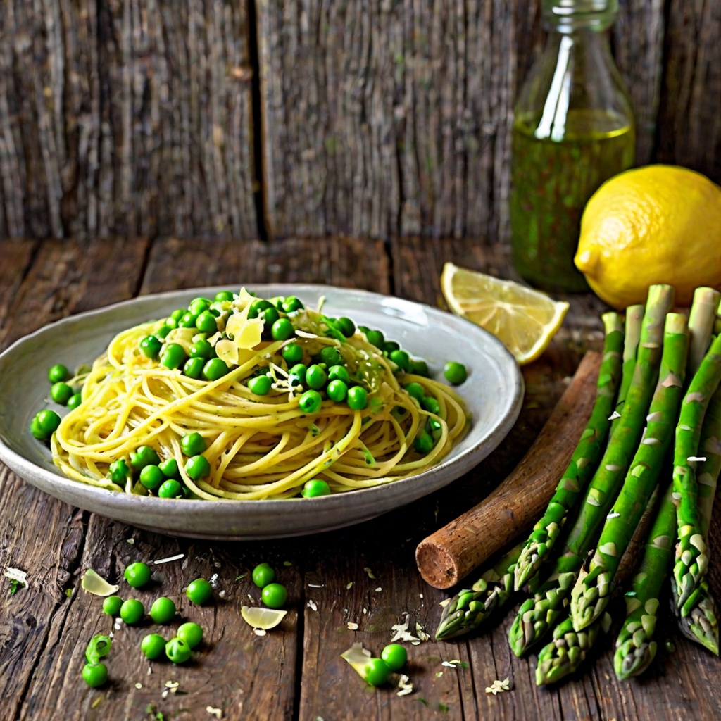 Asparagus & Lemon Spaghetti with Peas