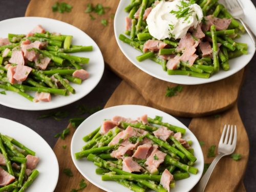 Asparagus Mousse with Ham & Red Onion Salad
