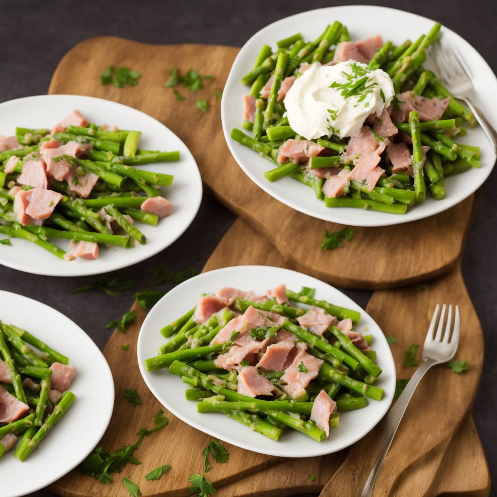 Asparagus Mousse with Ham & Red Onion Salad