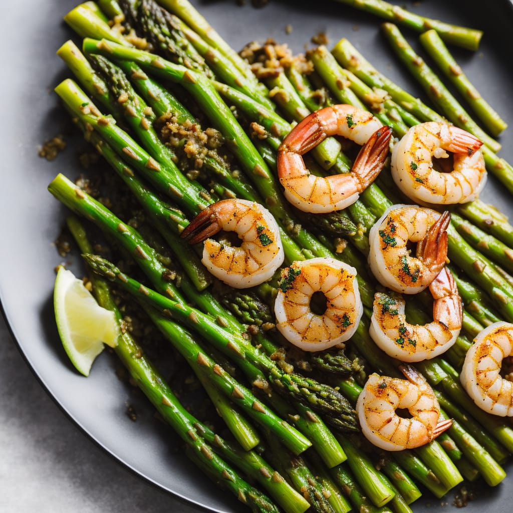 Asparagus with Spiced Butter & Brown Shrimp