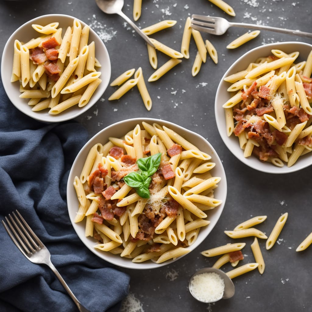 Bacon and Parmesan Penne Pasta Recipe