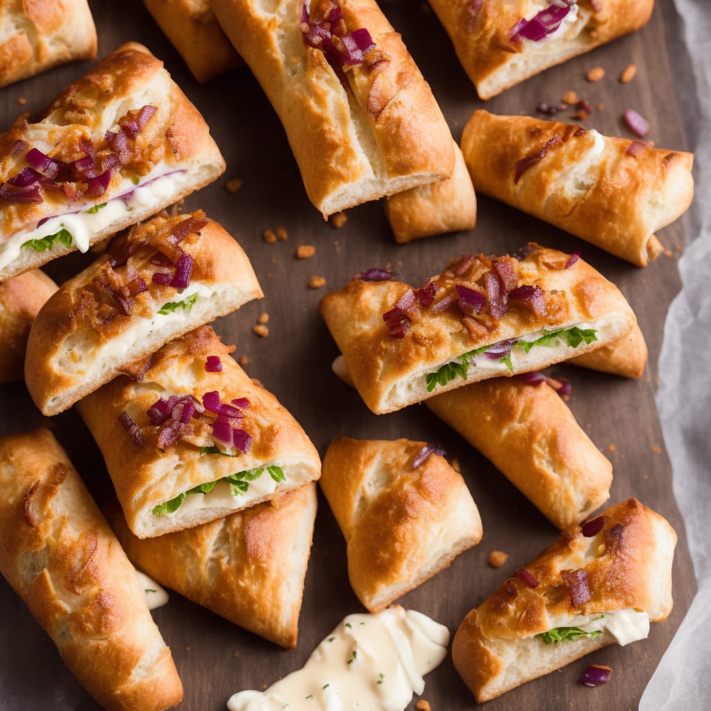 Bacon, Brie and Red Onion Baguettes