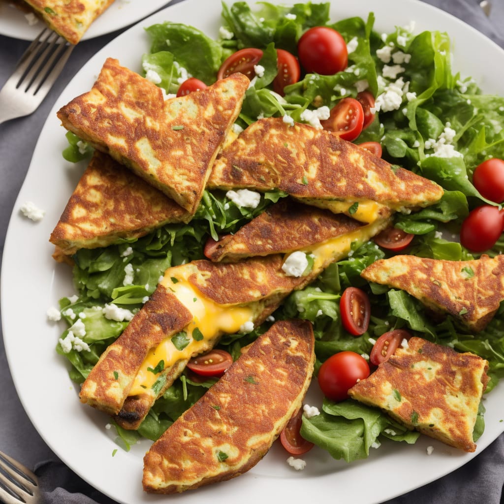 Bacon & Brie Omelette Wedges with Summer Salad