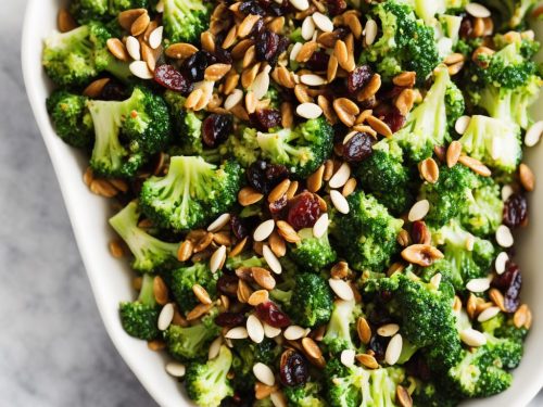 Bacon Broccoli Salad with Raisins and Sunflower Seeds