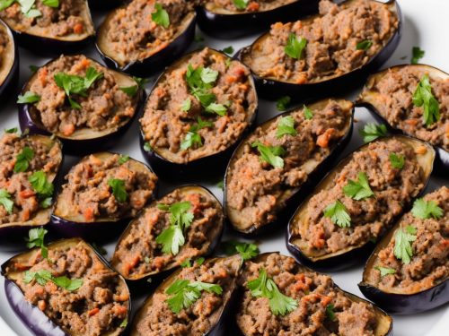 Baked Aubergines Stuffed with Minced Lamb