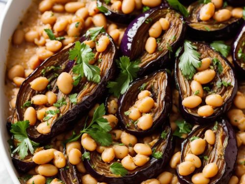 Baked Aubergines with Cannellini Beans