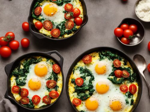 Baked Eggs with Spinach & Tomato